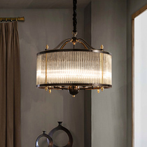 Crown Black Gold Restaurant chandelier all copper chandelier American copper lamp enters the garden bedroom lamp library lamp copper chandelier