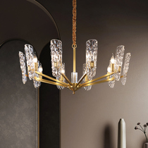 New light luxury post-modern crystal chandelier European style living room lamp atmospheric restaurant American copper lamp port villa lamp
