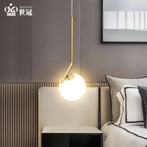 World Crown All-copper Bedroom Bedside Headlights Small Chandelia Rear Modern Extremely Minimalist Creative Ins stands Light Extravagant Long Line Lamps