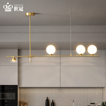 World Crown Creative Personality Restaurant Chandelier Nordic Magic Bean Strip Designer Art Lamp Brief Bar TOTAL COPPER LAMPS