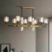 World Crown All-bronze Design Sensation Postmodern Light Lavish Chandelier Restaurant Lamp Modern Minimalist Long Bar Creative Luminaire