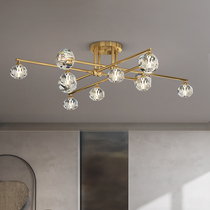 Full copper bedroom lamp Nordic suction top light Living room rear modern Pole minimalist light extravagant and fancy creative girl cozy room