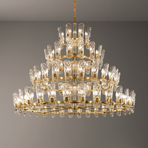 Villa Chancellor Duplex Building Hotel European style three floor four floor staircase lamp full copper crystal lamp