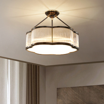 Crown copper black wiping gold simple modern bedroom lamp household with American balcony porch aisle corridor circular