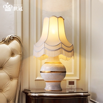 Style Villa Living Room Tea Table Upscale Full Copper Ceramic Table Lamp Bedroom Headboard Etern-style Large Hotel Engineering Customisation