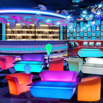 Hot sale led luminous coffee table Simple KTV sofa stool loose table Outdoor chair Bar table Hotel card seat table and chair