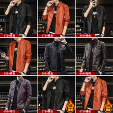 Одежда из кожи 男士皮衣外套2022新款潮仿真皮机车衣服男装春秋季立领帅气皮夹克