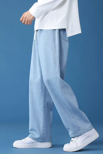 Tide, синие летние брендовые джинсы, осенние штаны для отдыха, свободный прямой крой