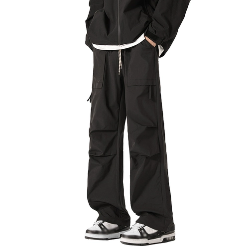 Мужские осенние штаны, дорожный парашютист для отдыха, на шнурках, свободный прямой крой