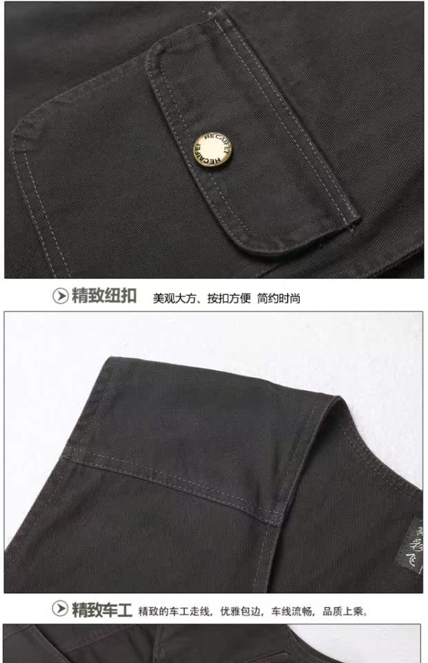 Mùa xuân và mùa thu ngoài trời nhiều túi vest cotton thoáng khí trung niên vest vest mùa hè nam chụp ảnh cá - Dệt kim Vest vest nam hàn quốc