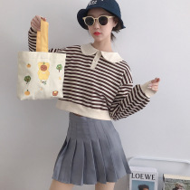 Spring canvas small Hand bag commuter bag with baby bag cute portable hand bag round lunch bag female student summer
