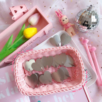 Korean style new simple home creative sticky hook love peach heart silver stainless steel hook room incognito decorative hook