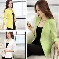 Mùa xuân và mùa hè mới ngắn cotton mỏng và lanh hoang dã nhỏ phù hợp với nữ phiên bản Hàn Quốc của tay áo thường vải lanh mỏng phù hợp với áo khoác quần áo bộ thu đông nữ đẹp