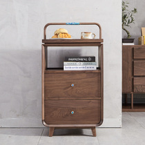 Tiyun dining side cabinet Black Walnut tea cabinet Simple living room household solid wood Nordic dining room wall locker