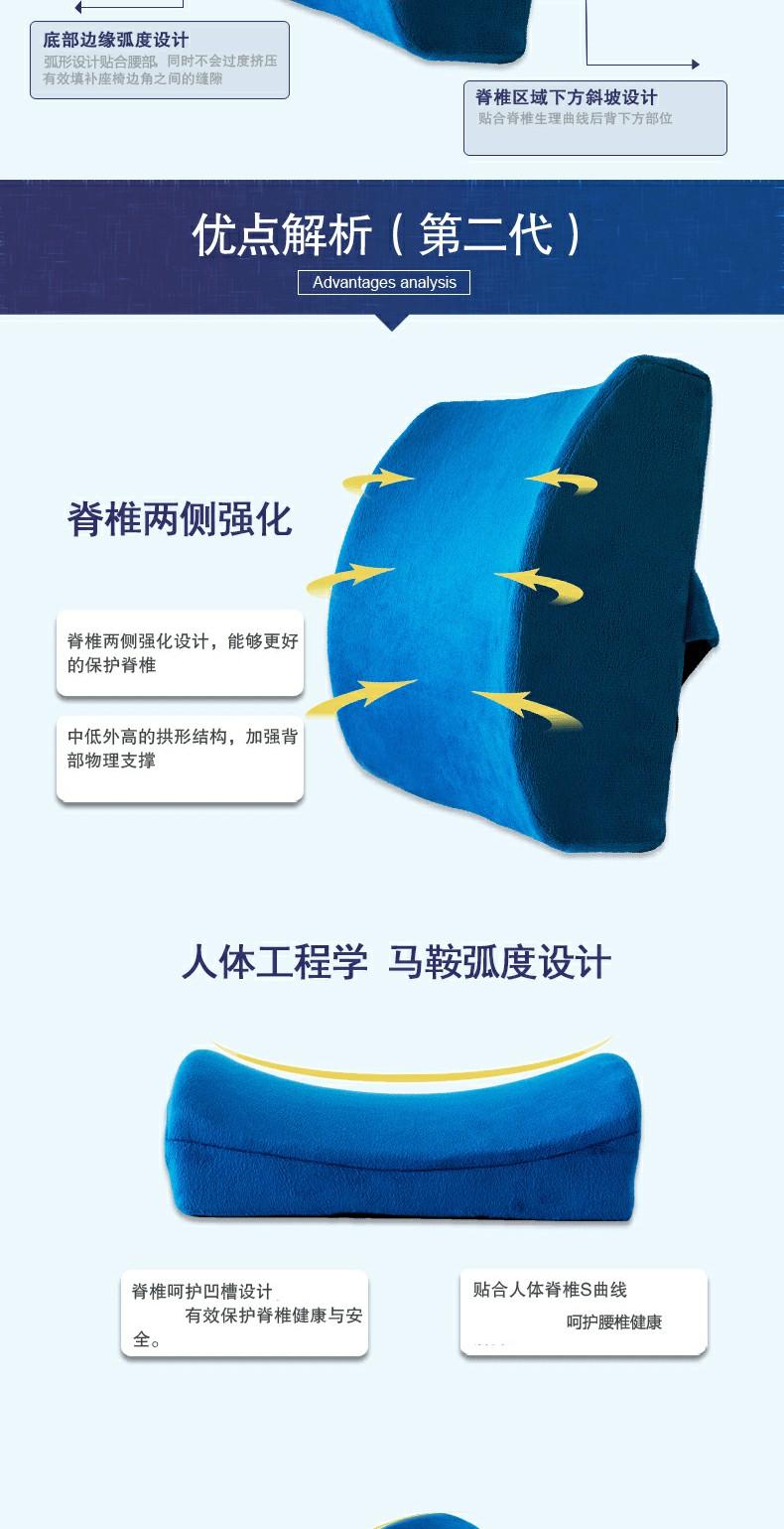 Bộ nhớ bọt eo văn phòng đệm lưng ghế đệm thắt lưng hỗ trợ xe đệm thắt lưng đệm thắt lưng gối phụ nữ mang thai - Trở lại đệm / Bolsters gối chăn 2 trong 1