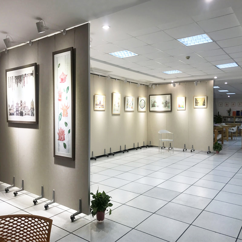 Double-Sided Seamless Calligraphy and Painting Exhibition Board, Art Gallery Exhibition Wall, Movable School Photography Display Stand, Aluminum Alloy Partition Screen Board