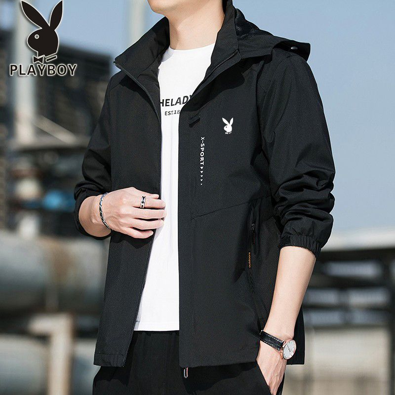 Playboy Jacket Men's Spring and Autumn Trendy Loose Large Size Outdoor Waterproof Sports Mountaineering Jacket