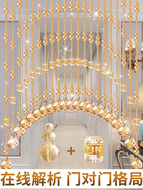 Màn đính cườm rèm cửa pha lê vách ngăn phòng khách mới hiên nhà tắm hạt trang trí bầu treo màn không đục lỗ màn hạt nhựa