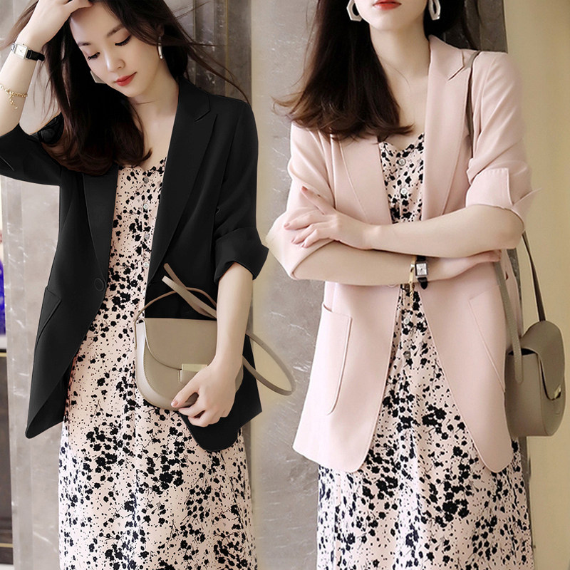 Large-yard women's new suit fat mm gas thin suit coat women sniffing career Fashion dress