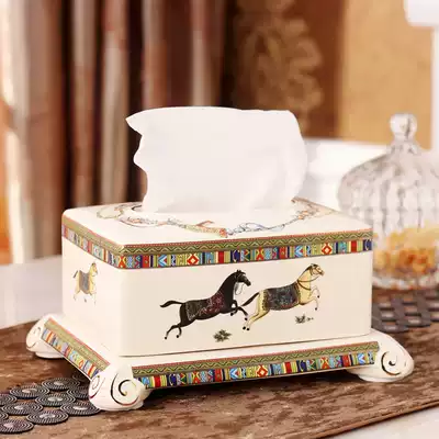 Durando ceramic tissue box European-style high-end creative fashion home living room napkin box decorative ornaments