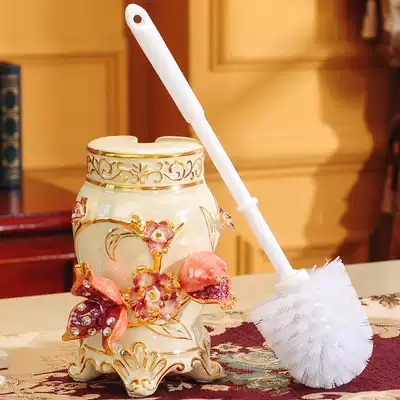European-style ceramic toilet brush set floor cleaning brush creative household toilet powder room long handle toilet brush base