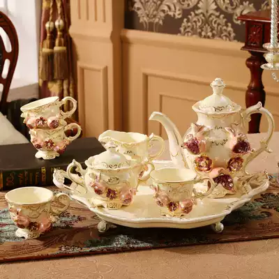 European coffee set Coffee Cup set American English ceramic flower tea tea tea set home set with tray