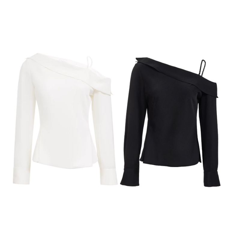 The Same Style as in the Mall, the Main Recommendation for Summer 2026 Is a Shoulder-Strap Top with a Slit at the Hem and Ruched Slim-Fit Shirt 326251001
