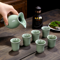 Wine Pot Ancient Wind Creativity Ice Cracking Goer Kiln Ceramics Home Small Wine Pot White Wine Glasses Antique Wine Demagoguery Wine Ware Clear Wine