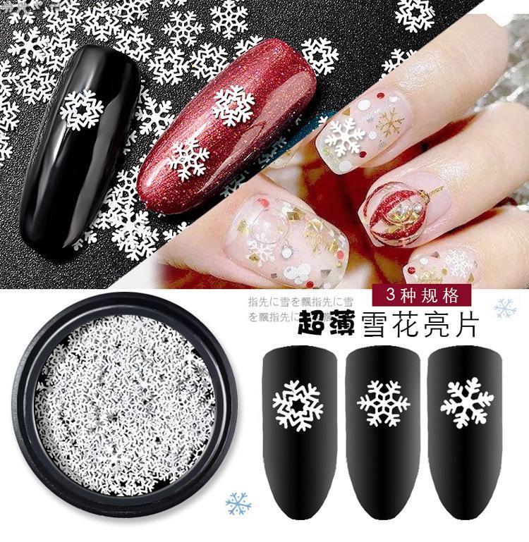 New Nail Accessories New Year White Snow Flowers Ultra-thin Yesterday Snowflake Series