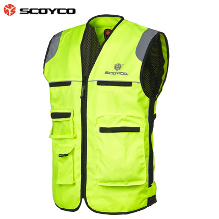 赛羽反光服摩托车反光马甲背心骑士春夏季夜间