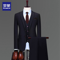 Romon suit suit men senior sense business professional dress groom wedding dress 2021 new suit summer