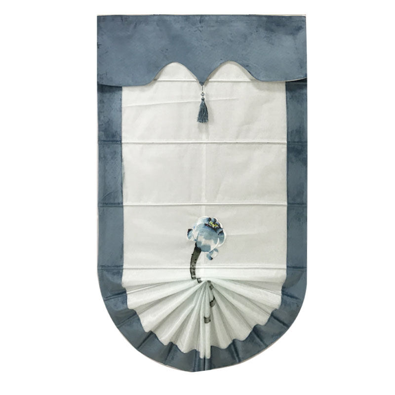 Dream garden blue fabric splice lift and deck cloth shutter light luxury restaurant kitchen staircase curtain