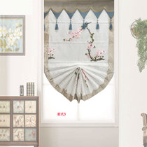 Mengsi round cloth yarn splicing Roman curtain Chinese light transmission restaurant lifting curtain American cloth curtain fan-shaped plum blossom bamboo