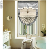 Meng Siyuan elegant gray light luxury quality Roman fan lift upgrade balcony study cloakroom U-shaped window curtain