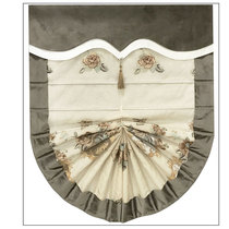 Meng Si round fan-shaped Roman curtain lifting curtain European living room study new Chinese small window kitchen cloakroom