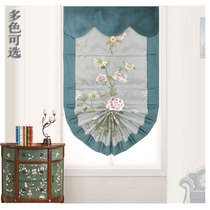 Meng Sihuan new Chinese style study living room dining room Roman curtain fan peony flower Magnolia lifting curtain