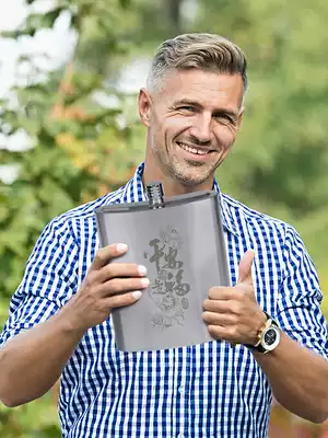 PepsiCo large capacity 3800 ml 7kg thick 304 stainless steel flagon portable outdoor portable flat kettle