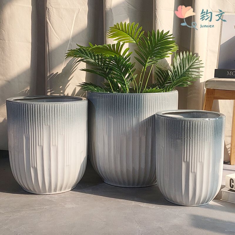 Junwen Ceramic Flower Pot Extra Large Size for Living Room Floor-Standing Plants, Suitable for Money Tree, Dragon Blood Tree, Monstera, and Other Green Plants Junwen Ceramic Flower Pot Extra Large Size for Living Room Floor-Standing Plants, Suitable for Money Tree, Dragon Blood Tree, Monstera, and Other Green Plants