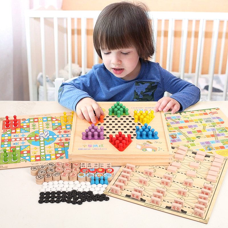 Flying chess Children's checkers backgammon chess multi-function game board for primary school students chess board games Educational toys