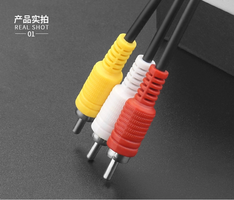 Rô-ốt av dòng ba đến ba dòng dvd đặt trên hộp cũ chuyển đổi kết nối âm thanh tín hiệu truyền hình 15 mét với ba màu cắm 3 đến 3 đầu ra video rca cộng với hợp chất mở rộng - TV