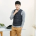 Áo khoác cotton nam mùa thu và mùa đông ngắn ấm áp lót dày áo vest kích thước lớn vest trung niên Áo vest cotton