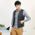 Áo khoác cotton nam mùa thu và mùa đông ngắn ấm áp lót dày áo vest kích thước lớn vest trung niên Áo vest cotton