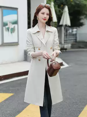 Windbreaker coat women's spring and autumn 2021 new long version of knee Korean temperament this year popular early autumn coat