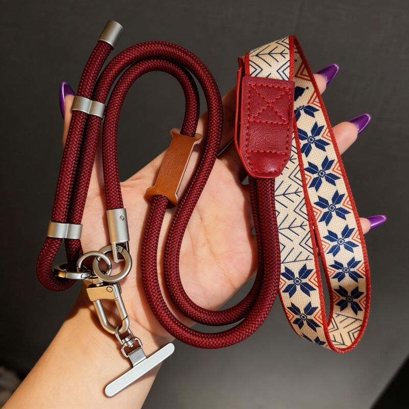 High-End Original Printed Wide-Version Mobile Phone Lanyard, Cross-Body Wearable, Adjustable, Durable, Outdoor Anti-Drop, Multi-Purpose Long Hanging Chain
