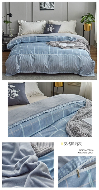 Mùa đông với nhung ấm chăn đơn mảnh flannel rong biển chăn quilt một bên bông một bìa sang trọng - Quilt Covers chăn lông vũ everon