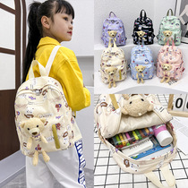 Childrens backpack female cartoon cute bear 2 kindergarten 3-6 years old school bag preschool 5 travel boy bag 1