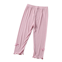 Girls cropped summer thin leggings 2024 Modal baby versatile anti-mosquito pants nine-point slim fit pants