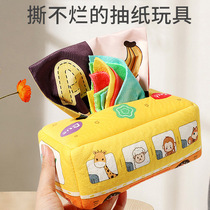 Boîte à mouchoirs de simulation pour bébé de 0 à 1 ans jouet éducatif pour léducation précoce boîte à mouchoirs qui ne peut pas être déchirée boîte à mouchoirs de 6 mois