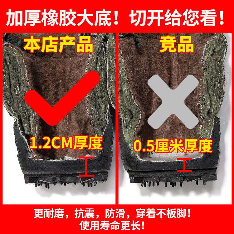 Освобождение обувь мужской мокасины с дополнительным слоём пуха утолщённый сохраняет тепло холодный пригодный для носки Строительная площадка скольжение высокий зима камуфляж Работник 