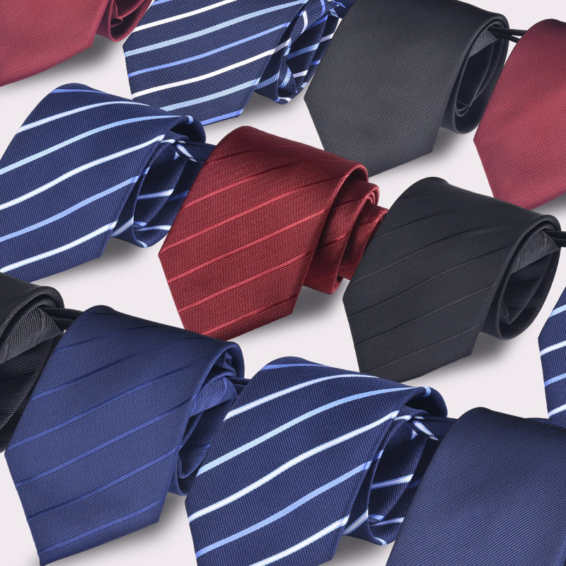 Black No-Tie Tie for Men, Easy to Pull On, Suitable for Work, Students, Lazy People, Zipper Easy-To-Pull Solid Color Tie, Men's Fashion